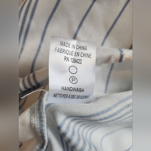 Tobi Striped V-Neck Tunic, Blue and White, Size US M - Picture 7 of 7
